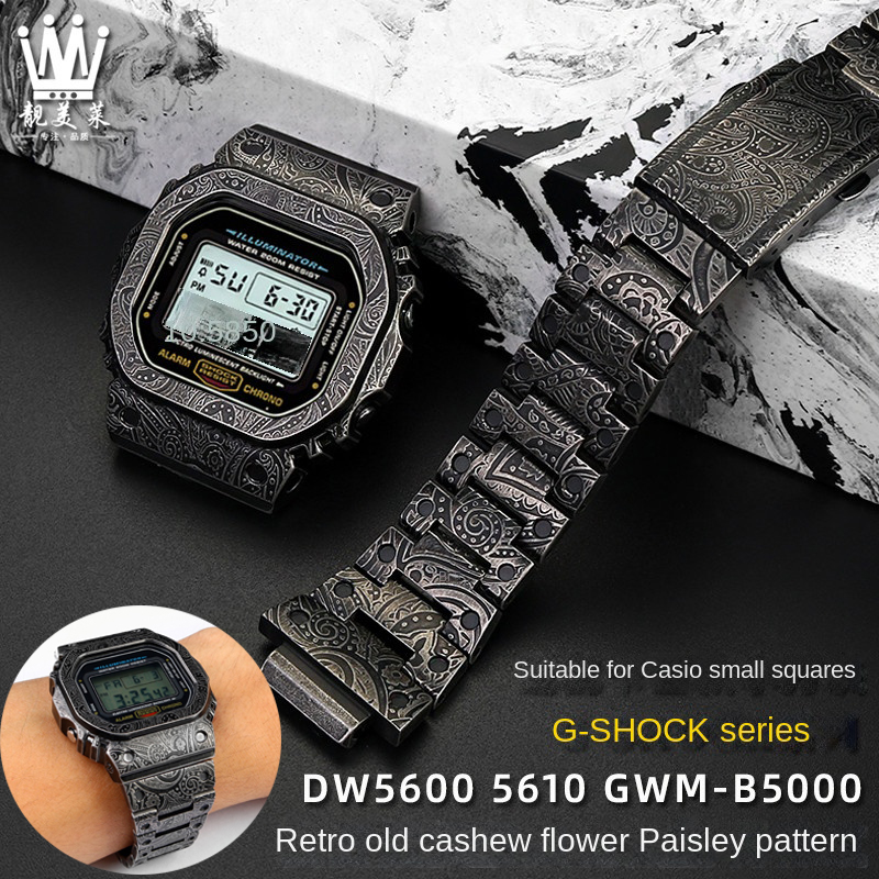 Casio Watch G-Shock Dw-5600 - Correa de reloj de acero inoxidable