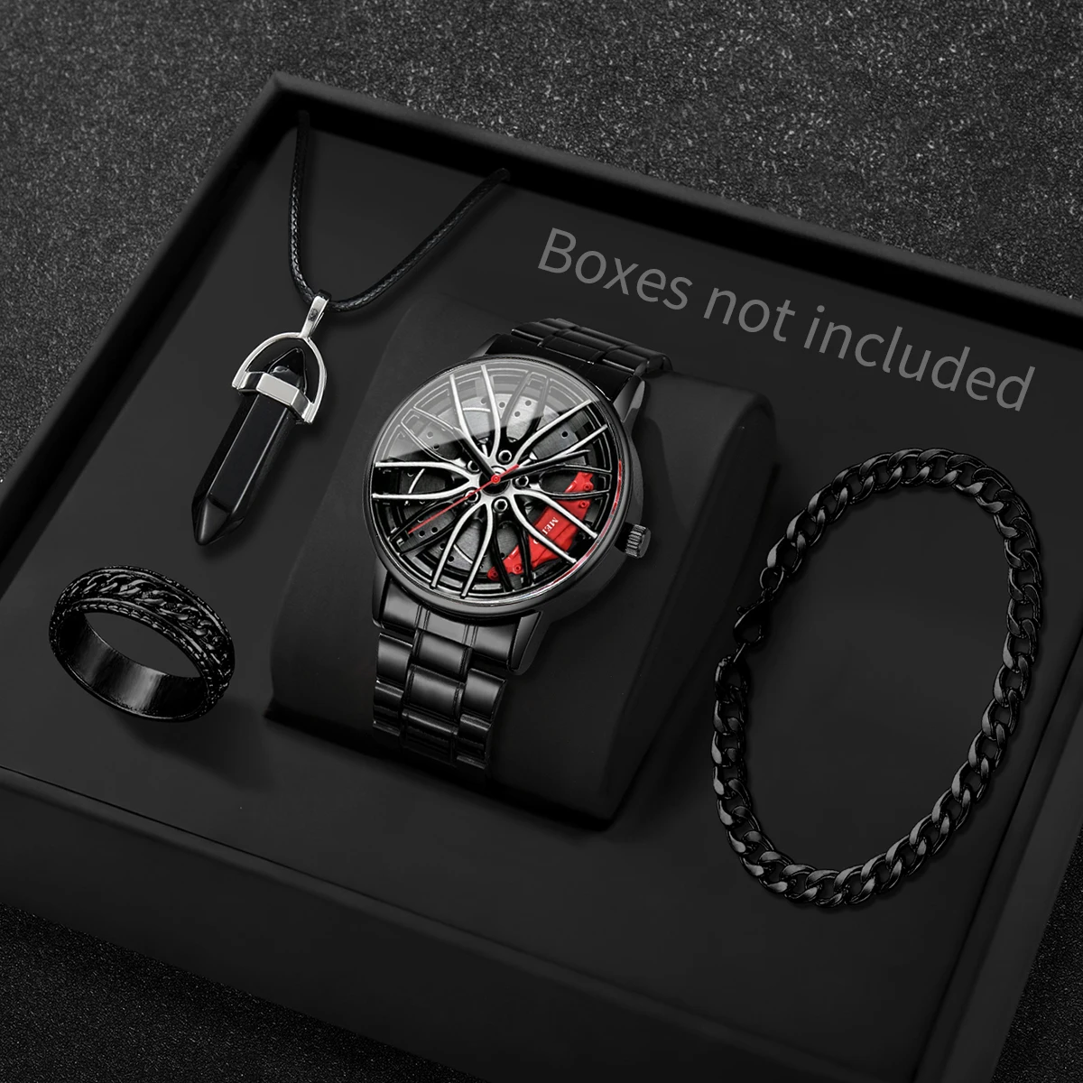 Luxury Watch Organizer For Men - Juego de 4 Relojes Deportivos de