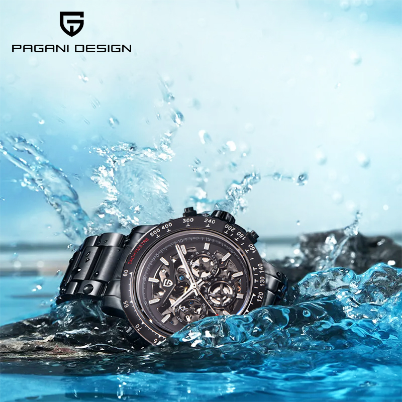 Luxury Watch Display - Reloj mecánico automático PAGANI DESIGN luminoso
