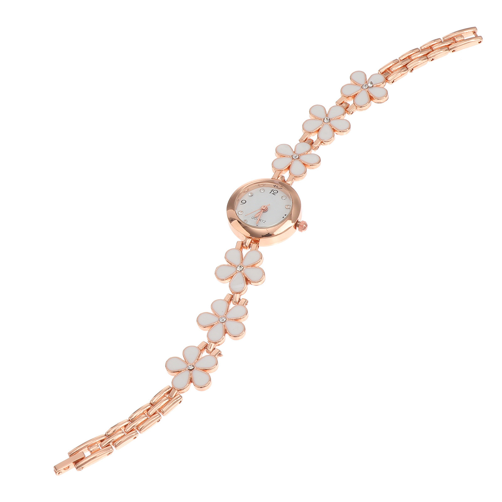Luxury Women'S Watch - Reloj Exquisito con Brazalete Blanco, Resistente