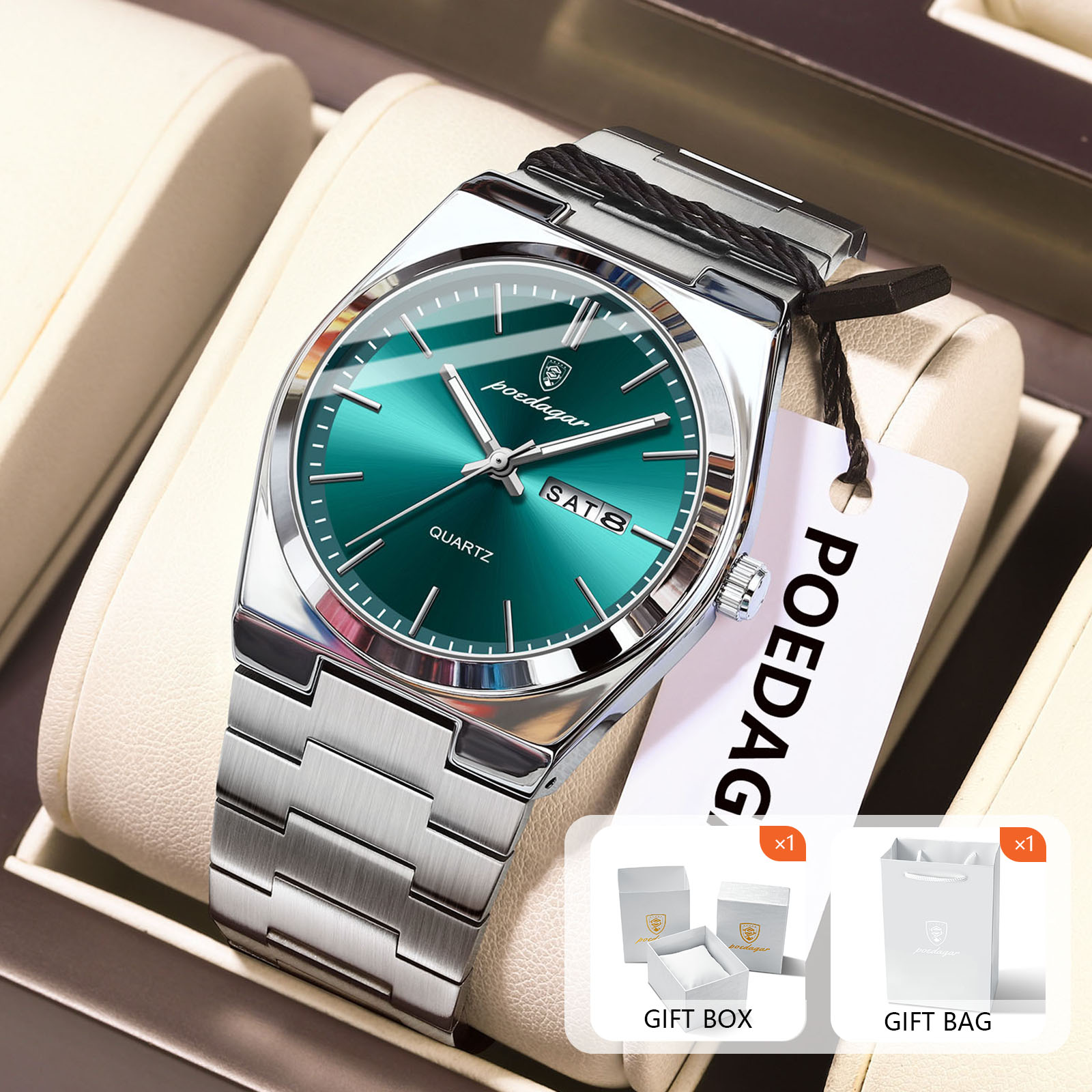 Luxury Watch Organizer For Men - POEDAGAR, relojes originales de cuarzo para