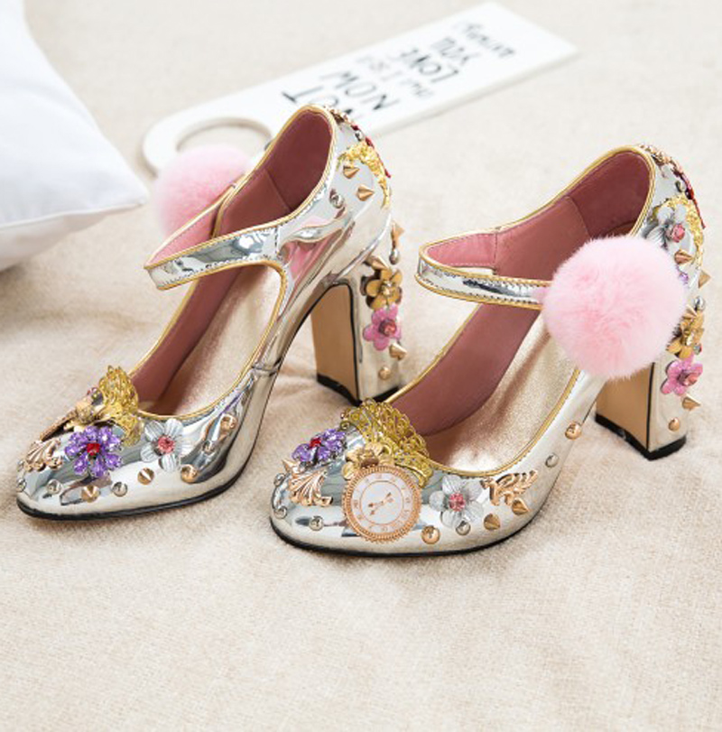 Zapatos de tacón grueso Mary J - Luxury Women'S Watch reseña y precio