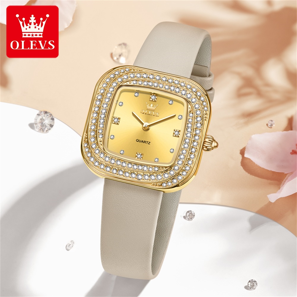 OLEVS-Reloj de cuarzo cuadrado - Luxury Watch Diamond reseña y precio