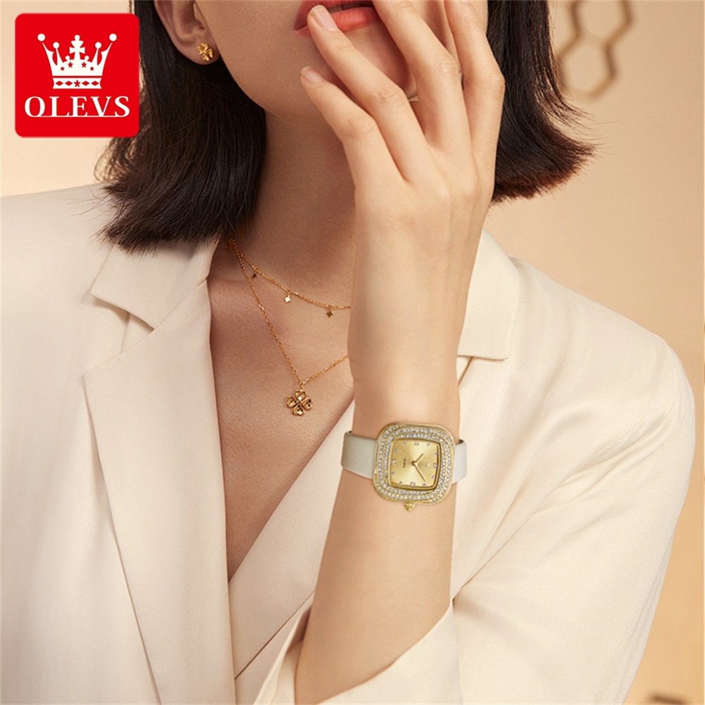 OLEVS-Reloj de cuarzo cuadrado - Luxury Watch Diamond reseña y precio