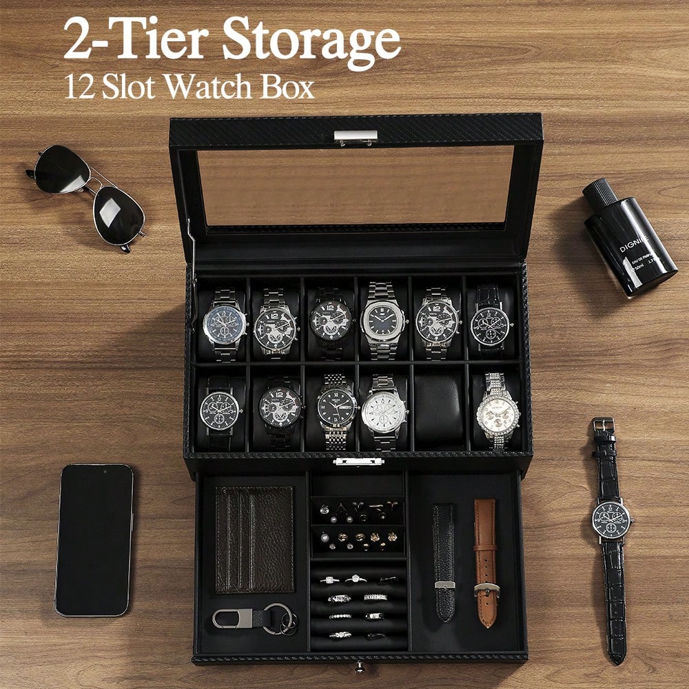 Caja de Relojes de Cuero con 1 - Luxury Watch Tier reseña y precio