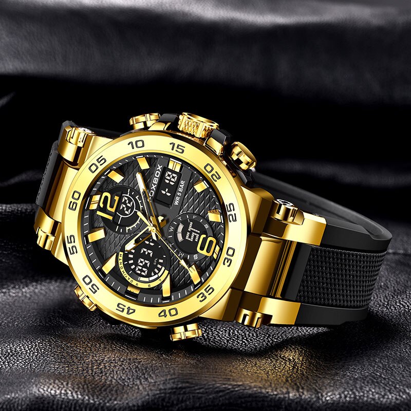 FOXBOX-Reloj de negocios para  - Luxury Watch Organizer For Men reseña y precio