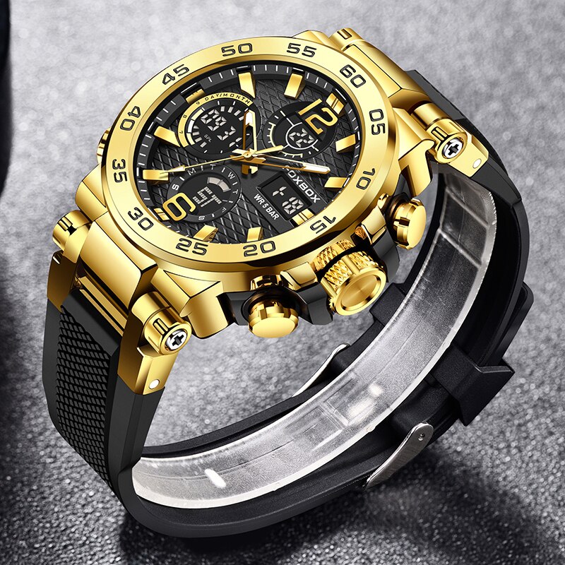 FOXBOX-Reloj de negocios para  - Luxury Watch Organizer For Men reseña y precio