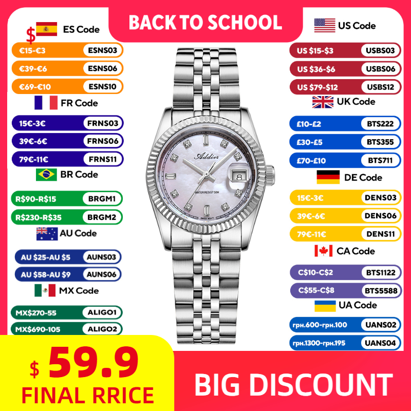 Relojes ADDIES 585 de cuarzo p - Luxury Women'S Watch reseña y precio